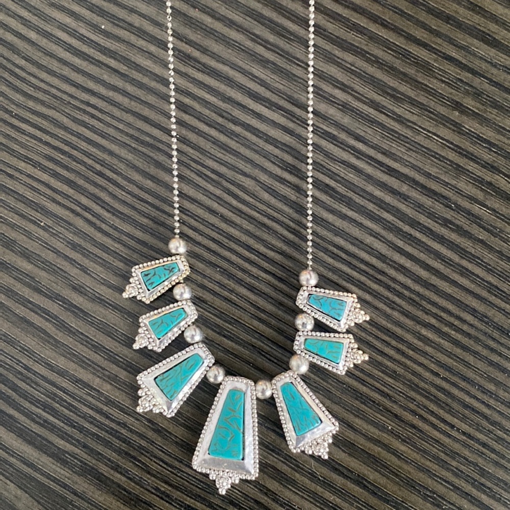 Teal and Silver Necklace